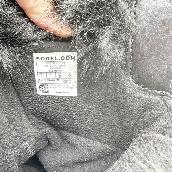 Sorel YOUTH TOFINO II BOOT faux fur top waterproof winter boots size 2 lace up - Picture 8 of 11